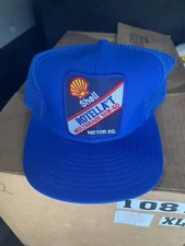 Vintage Shell Rotella T Motor Oil Truckers Hat Cap Snapback Mesh Back