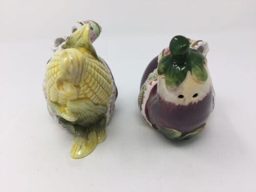 "Aubergine & Corn Salz & Pfefferstreuer Set" SCHÖN~HERGESTELLT~keine Chips/Risse~NEU - Bild 2 von 12