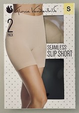 New Gloria Vanderbilt Ladies  Seamless Slip Short 2-Pack Small S 28-29 Black N