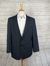 Calvin Klein Blue Check Two Button Sport Coat Mens 44 Wool