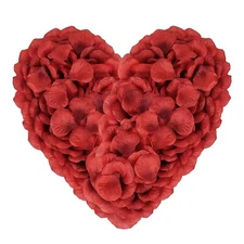 EZFLOWERY 1200 Pcs Artificial Rose Petals Silk Red, Separated READY TO USE