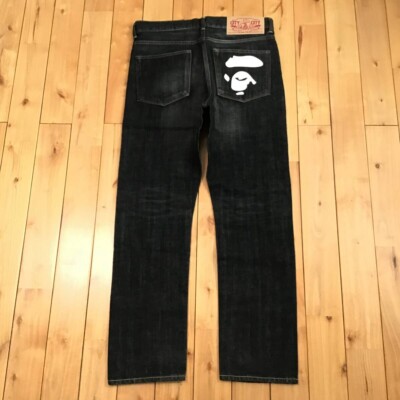 A BATHING APE BAPE TYPE-02 ダメージデニム カモフラ BAPE camo TYPE02 Black Denim Pants A Bathing Ape Size M | eBay