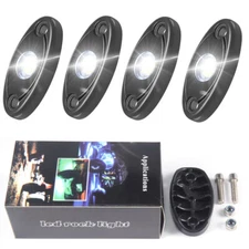 4X White LED Rock Lights Underbody Wheel Light For JEEP Offroad Truck UTV ATV