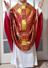 Cloth of Gold Silk Conical Chasuble Low Mass Set