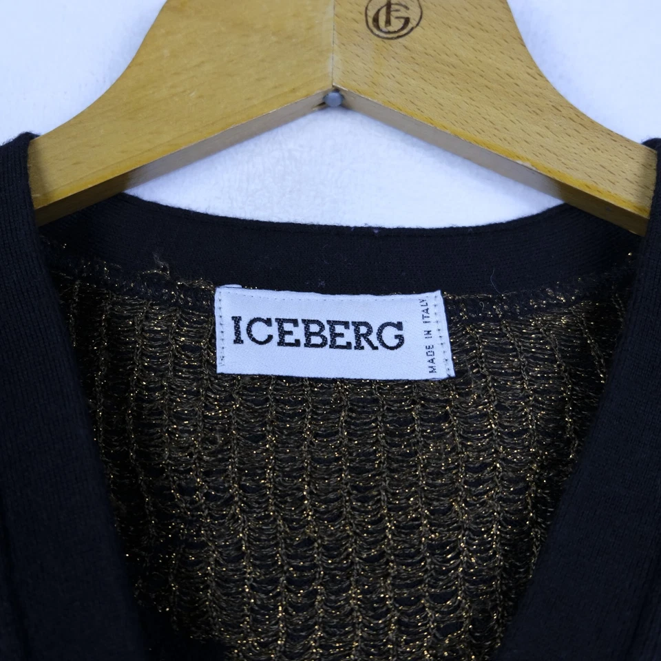 Cardigan Iceberg Taglia 42 Donna Lana Marrone Logo Classico Maglione Cane - Imagen 3 de 4