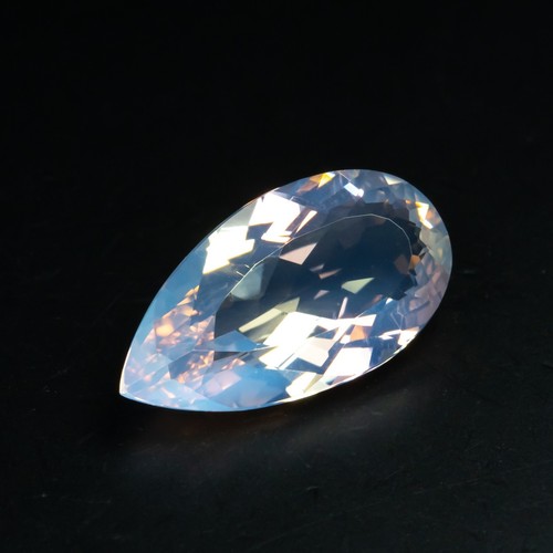 Miracle ! 2.42 ct Blue Moonstone Yellowish Blue Faceted Pear Gemstone From India - Picture 3 of 4