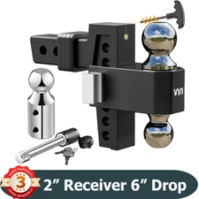 Trailer Hitch Fits 2 Inch Receiver, 6 Inch Adjustable Drop Hitch,15000 LBS