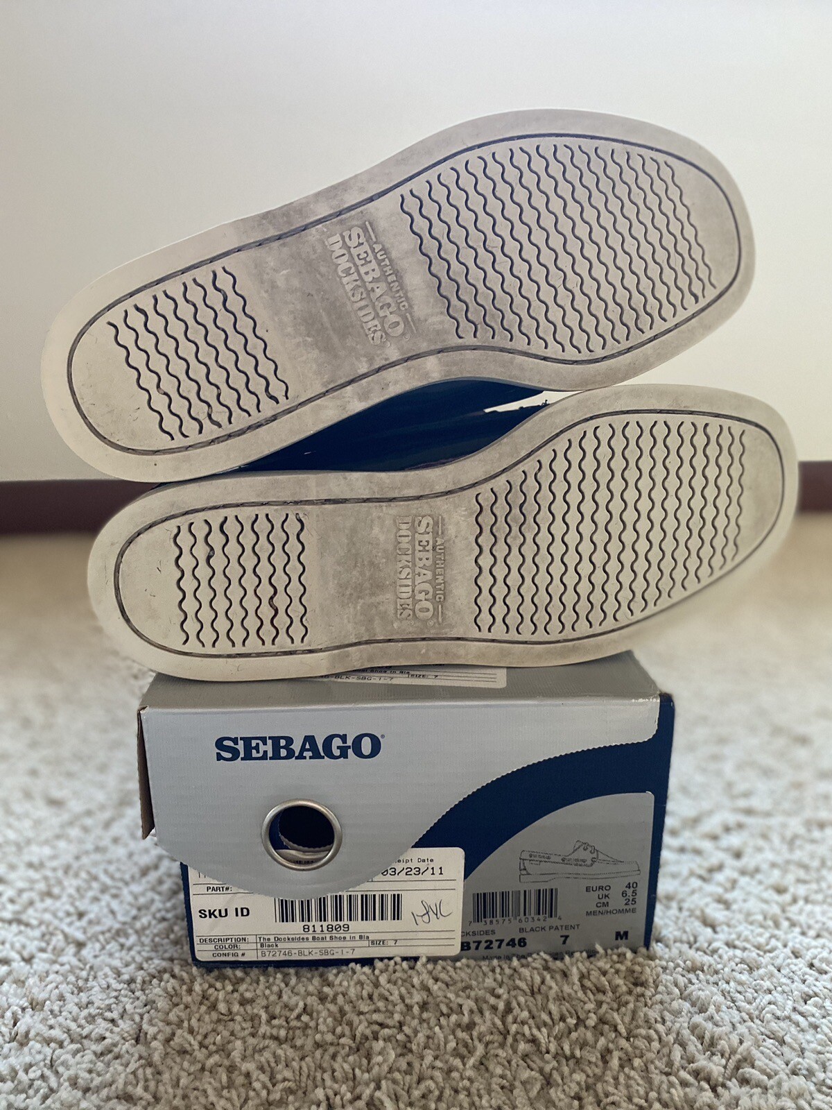 Rare Sebago X Vane Black Patent Docksides - Size 7 (Fits 7.5-8) image 8