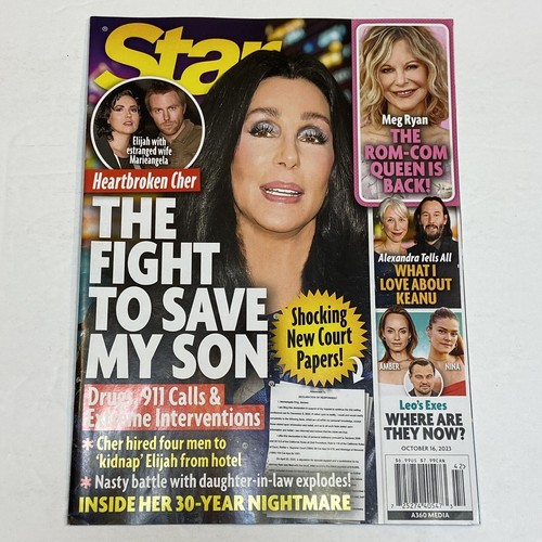 Star Magazine Oct 16 2023 Cher Meg Ryan Keanu Reeves Leo Dicaprio Ex Nina Agdal - Afbeelding 1 van 1