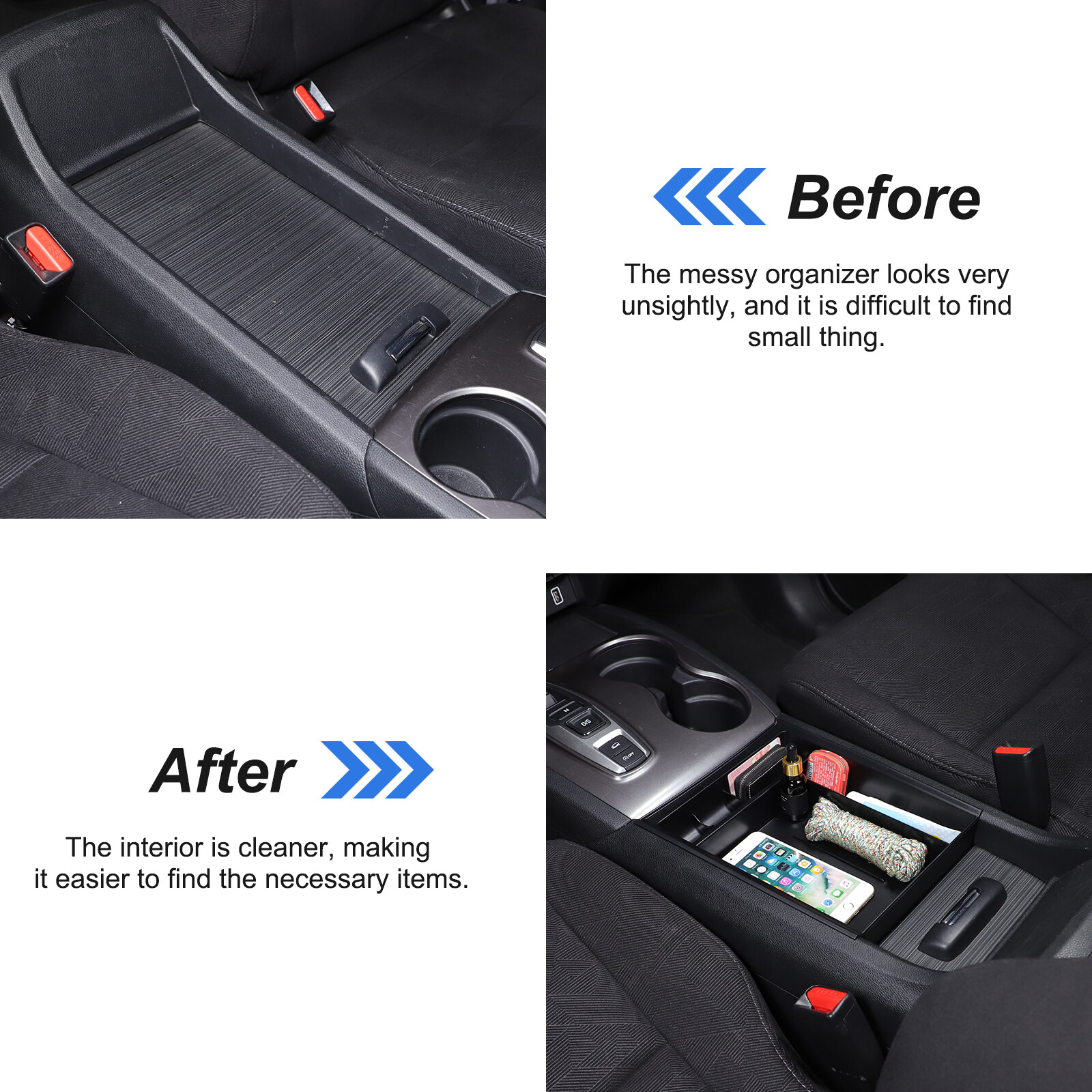 Car Center Console Armrest Box Storage Box Tray For Honda Pilot 2015-2022