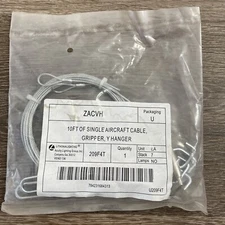 LITHONIA LIGHTING Steel Aircraft Cable Hanging Kit, ZACVH 10 FT 209F4T  SEALED