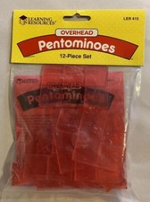 12 PC Set PENTOMINOES Learning Resources Overhead Pattern Blocks LER 0415