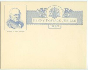 1890 Great Britain VR Penny Postage Jubilee postal card - mint