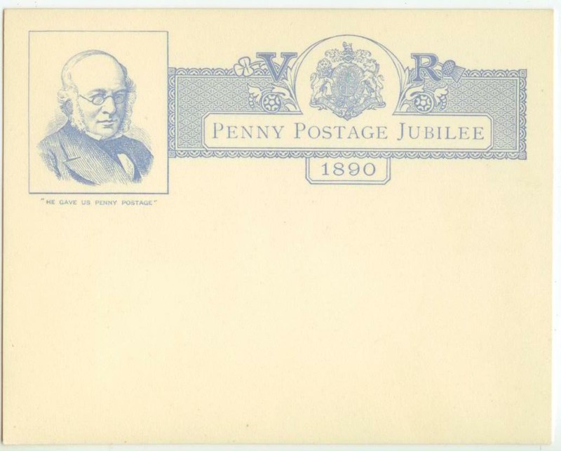 1890 Great Britain VR Penny Postage Jubilee postal card - mint