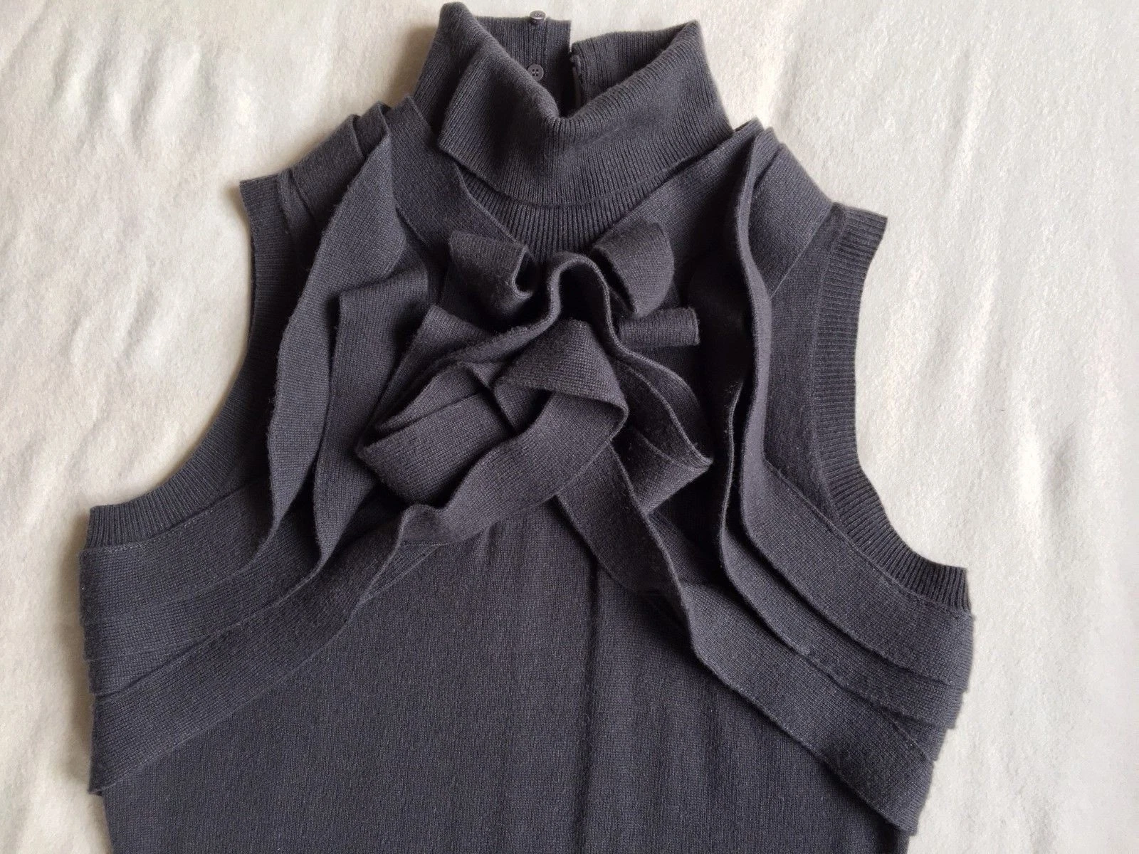 Abito in maglia senza maniche grigio 100% cashmere Celine nuovo taglia M