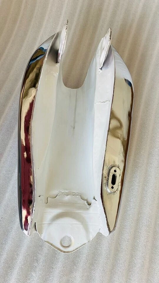 YAMAHA XT TT 500 WHITE PAINTED CHROME FUEL PETROL TANK STEEL 1N5, 1977) |Fit For — 第 3/4 张图片