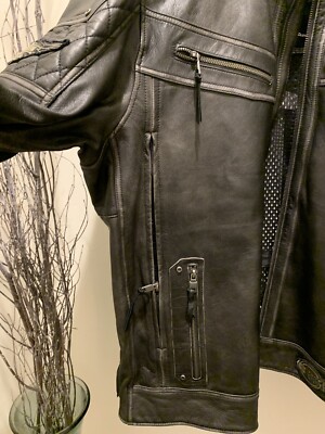 Mens Harley Davidson Tifton Goat Skin 2XL Leather Riding Jacket