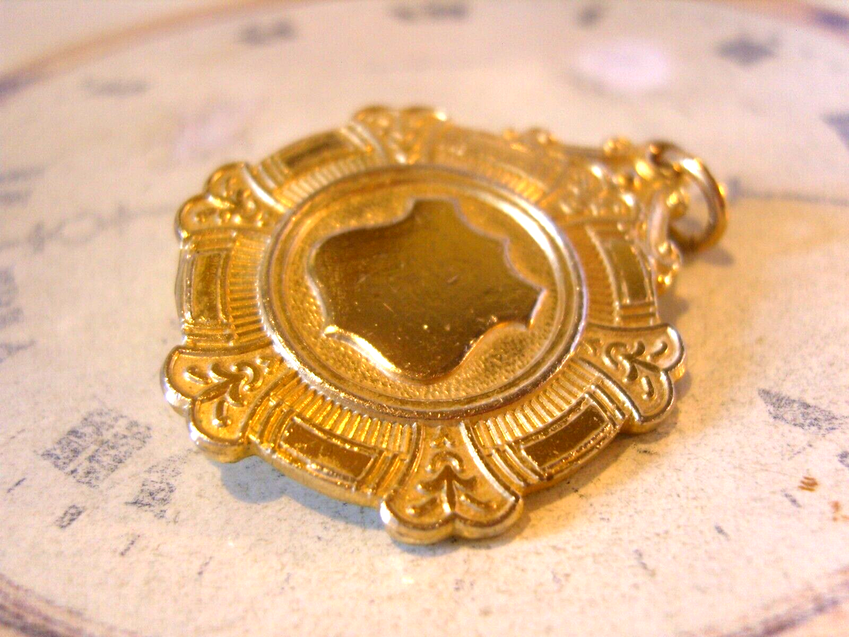 Pocket Watch Chain Fob 10ct Gold/P Shield Fob Victorian Style