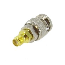BNC Male to Gold Plated SMA Female Plug Coax Adapter