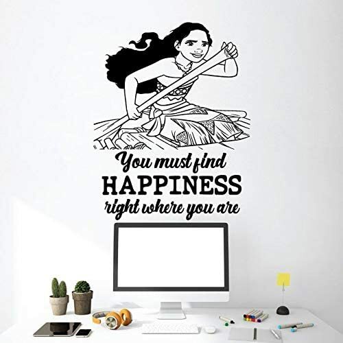 Happiness Moana Disney Kids Cartoon Vinyl Art Sticker For Home Room Wall Decals - Picture 3 of 5
