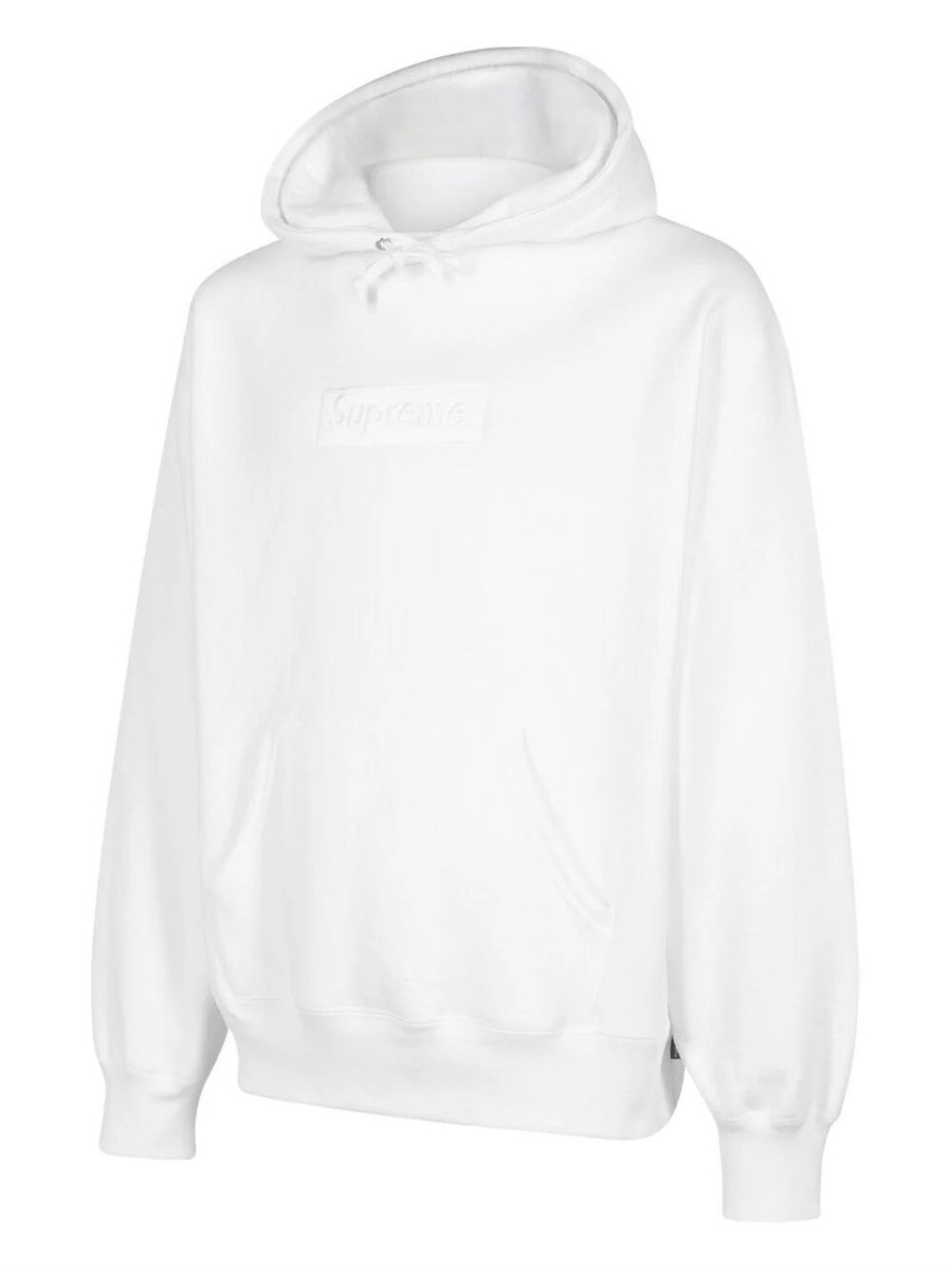 Supreme Box Logo Hooded Sweatshirt Hoodie White FW23 XL Size 100 