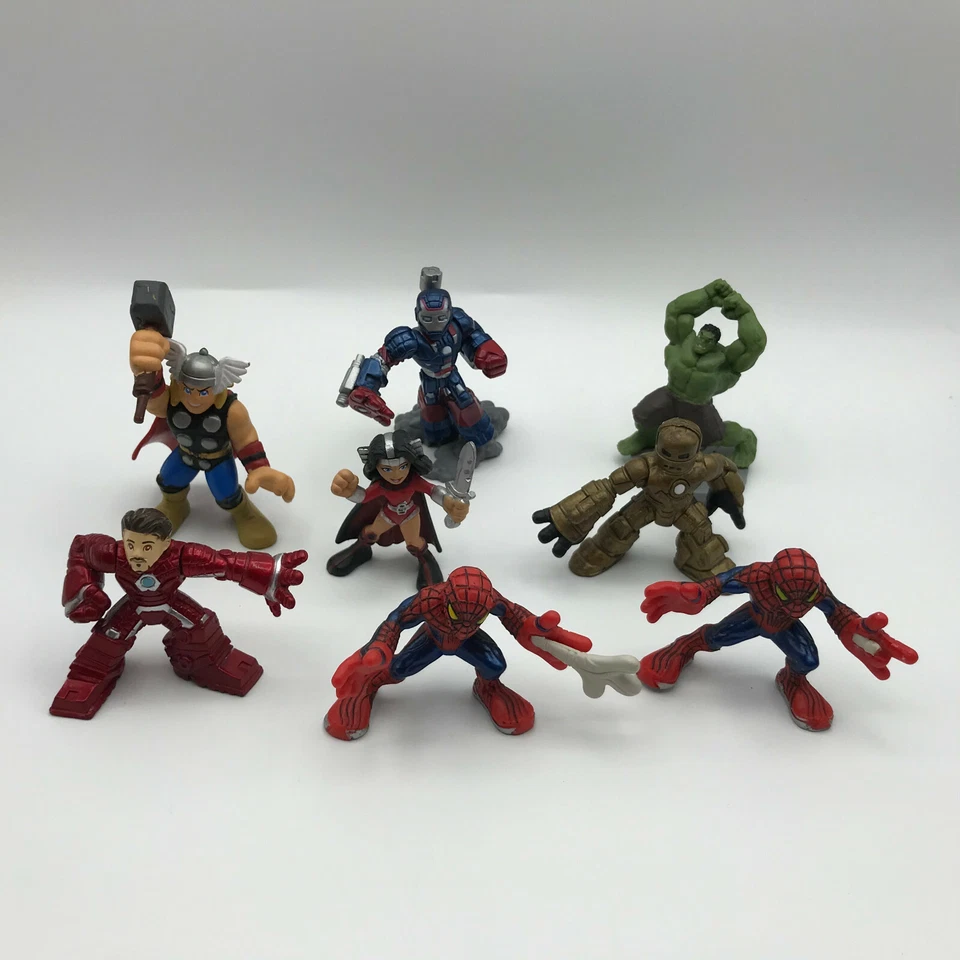 8 Marvel Superherói 3" Brinquedos de Metal Personagem Decoração de Bolo Homem de Ferro Homem-Aranha Thor - Imagem 2 de 4