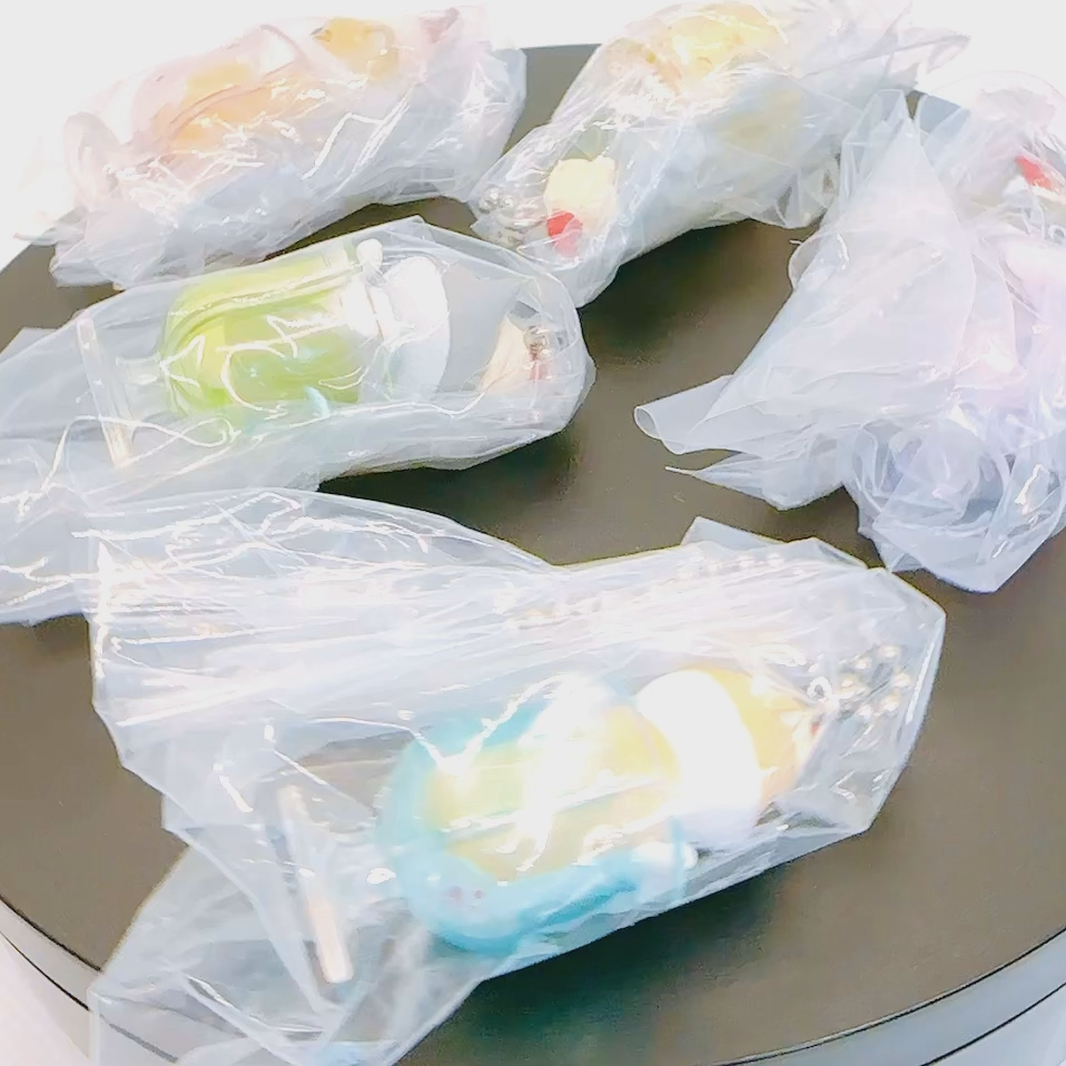 Set of 5 Mofusand Nyanko Soda Cat Cream Soda Keychain Bandai 2024