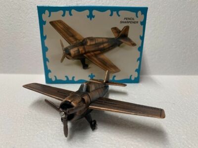 F4U CORSAIR PLANE BRONZE DIE CAST METAL COLLECTIBLE PENCIL SHARPENER NEW / BOX 