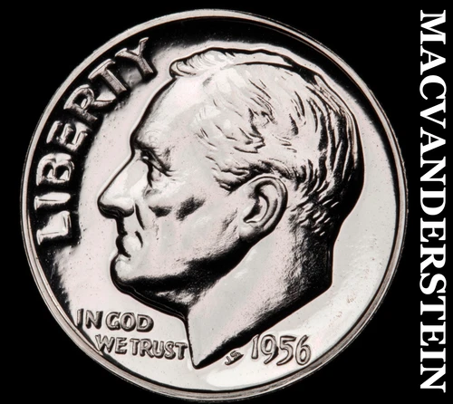 1956 Silver Roosevelt Dime - Choice Gem Proof  Lustrous  No Reserve  #i1015
