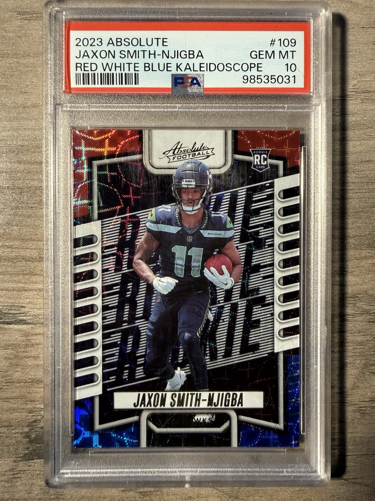 Jaxon Smith-Njigba Panini Absolute #109 Red White Blue Kaleidoscope