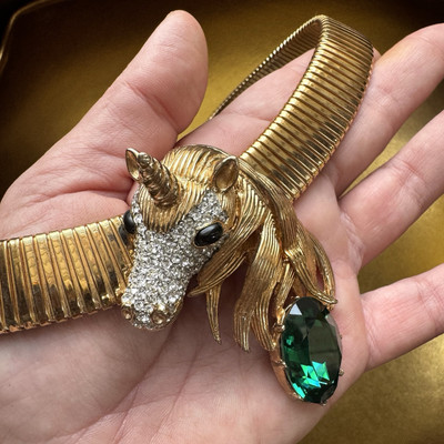 Rare Vintage CINER Unicorn Slide Necklace. Collectors Piece! Mother s Day Easter