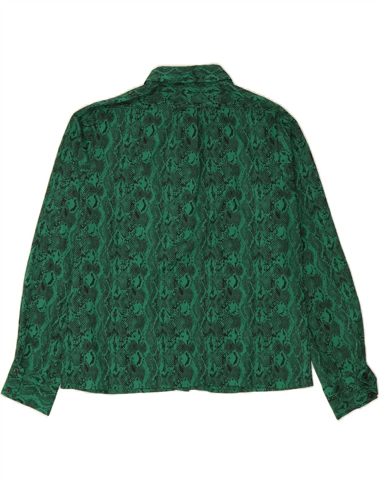 Женская рубашка LAURA ASHLEY Великобритания 16 большой зеленый анималистический принт полиэстер AS09 - Изображение 2 из 3