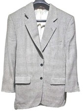 SAMUELSOHN-Blk/Wht Glen Plaid Silk/Wool, Mens 2B/CV, Casual Sport Coat- 39.R 