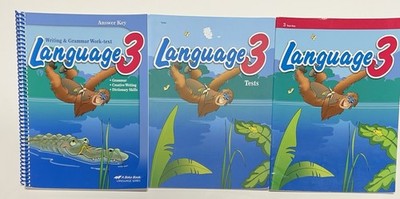 Abeka Language 3 3rd Grade Tests Test Keys Answer Key set Lot