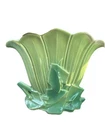 McCoy Tulip Petal Fan Vase Art Deco VTG 1950s Holiday Green Xmas Gift Planter