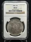 1887 P MORGAN SILVER DOLLAR NGC MS64 Free Shipping