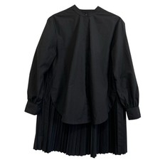 AllSaints Percy Relaxed Fit Black Pleated Button-Up Shirt Long Sleeve Size 4