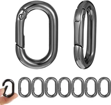 1 Inch Oval Carabiner, 10Pack Small Metal Carabiner Clip,O Rings Spring Snap Hoo