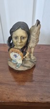 Native American Indian Head With Howling Wolf