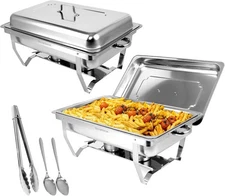 Chafing Dish Buffet Set 2 Packs 9L Stainless Steel Round Chafing Dishes Parties