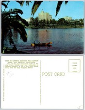 General Douglas MacArthur Park Los Angeles Canoe Lake Postcard