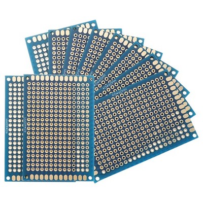 10Pcs Solderable Breadboard, 2.36''x1.57'' Blue Gold-Plated Circuit Board
