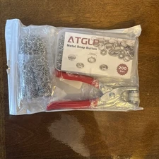 200 Piece Set Metal Snap Button Kit for Fabric with Fastener Pliers