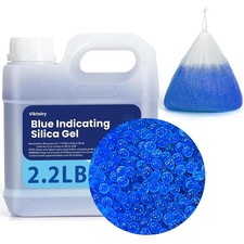 2LB Premium Reusable Blue Indicating Silica Gel Desiccant Beads Bulk Storage