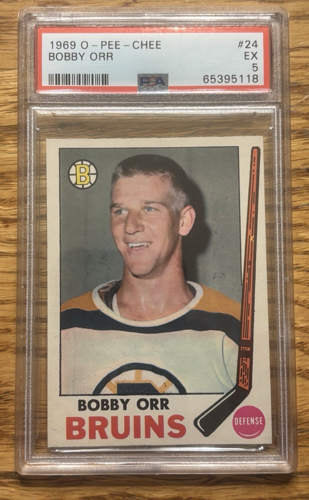 1969 O-Pee-Chee #24 Bobby Orr Boston Bruins PSA 5