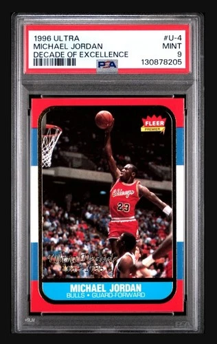 1996 Fleer ULTRA Decade Dominance #U-4 MICHAEL JORDAN PSA 9 Mint Card🐐🏀🏆