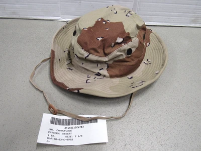US MILITARY Genuine USGI 6 Color Chocolate Chip Boonie Hat Desert Camo Early Prod 7 1/4 NOS