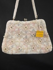 Vintage Iridescent Sequin Beaded Bridal Purse MCM Clutch w/tags