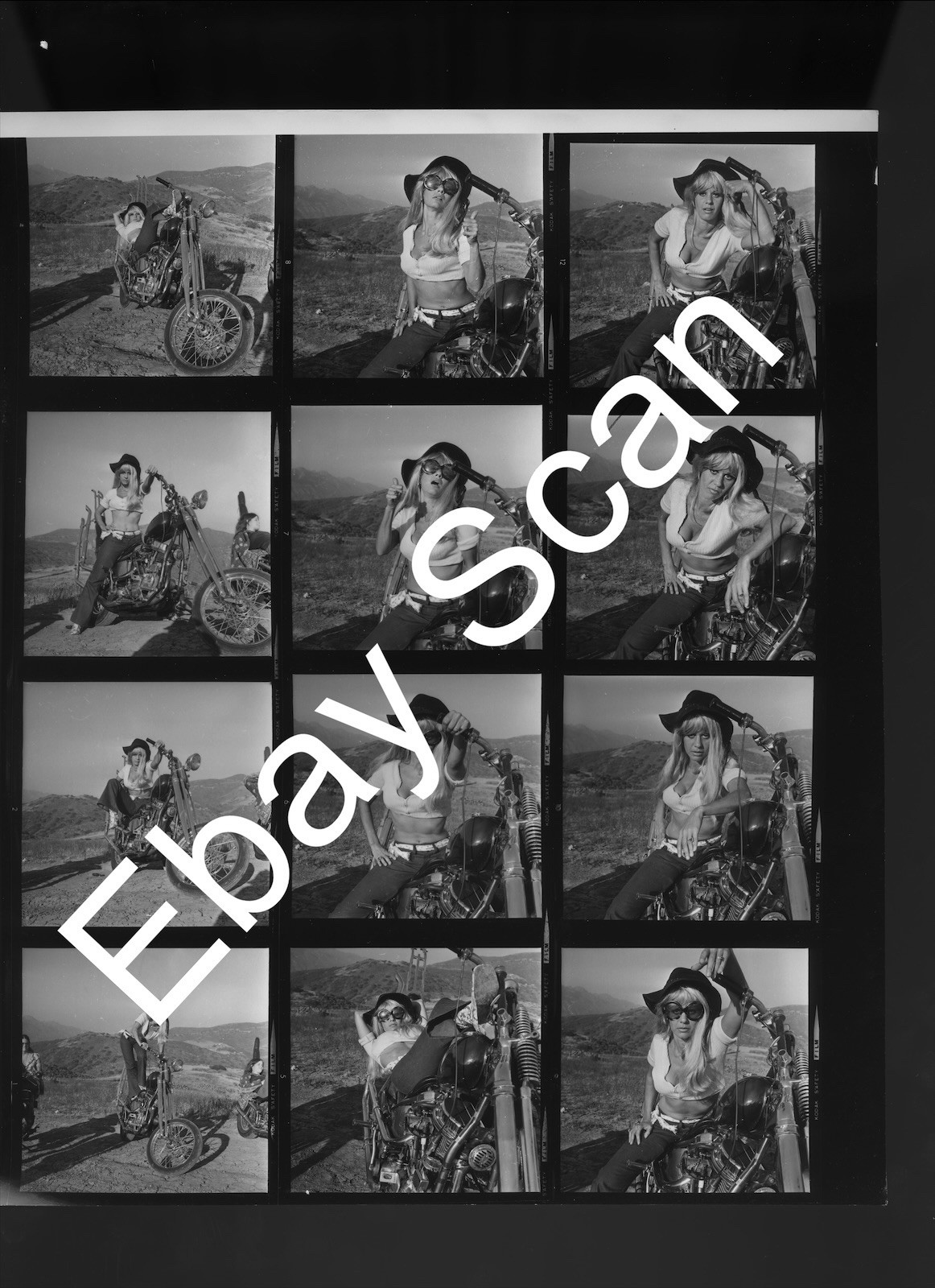 Original 8x10 Photo Contact Sheet Angels’ Wild Women Biker Beautiful Woman 1972