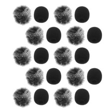 20 Pcs Lavalier Microphone Wind Screen Furry Cover Headset Windshield